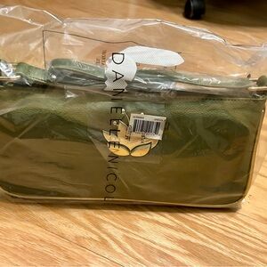 Danielle Nicole Olive Green Tiana Pebbled Shoulder Bag with Gold Leaf Charm